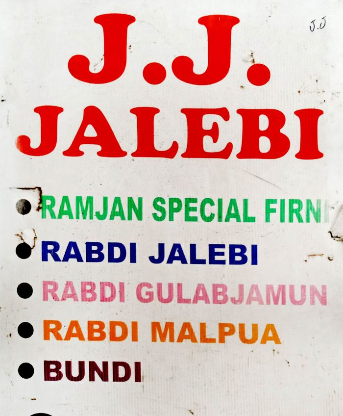 J.J. Jalebi Menu and Price List for Jogeshwari West, Mumbai