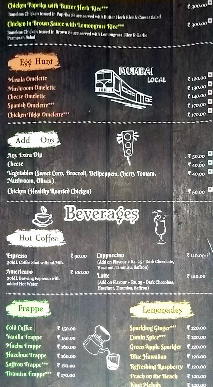 Mumbai Bistro The Cafe Menu And Price List For Dadar West Mumbai Nearbuy Com