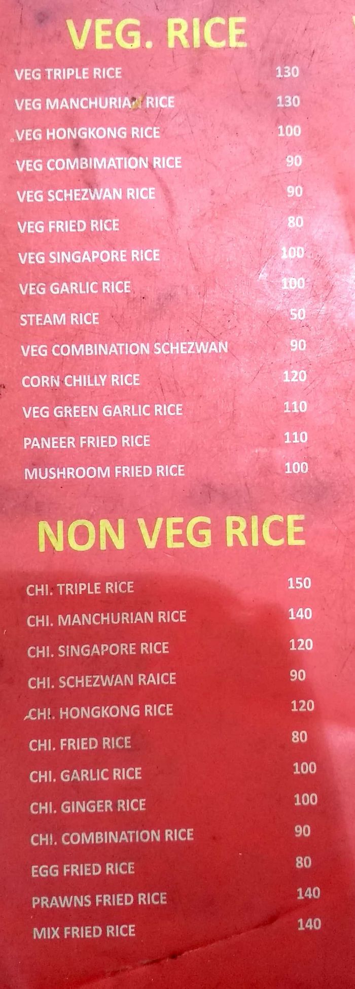 menu
