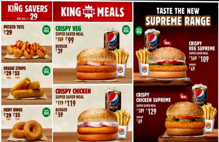 Burger King Menu and Price List for Andheri East, Mumbai | nearbuy.com