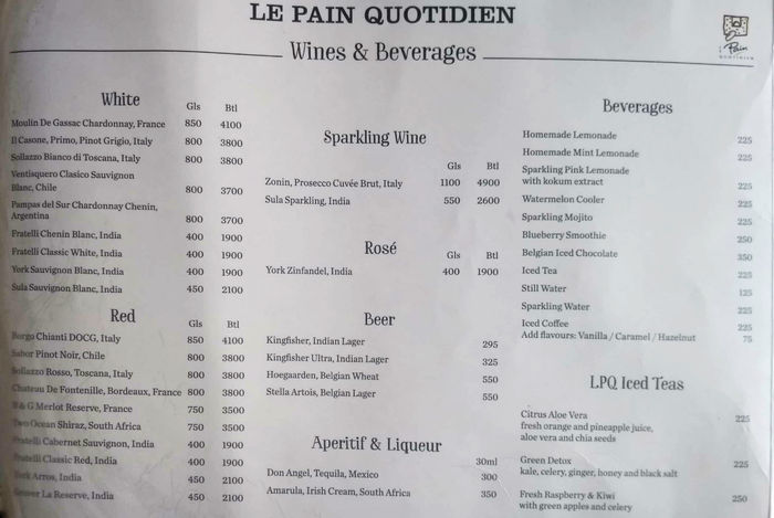 menu