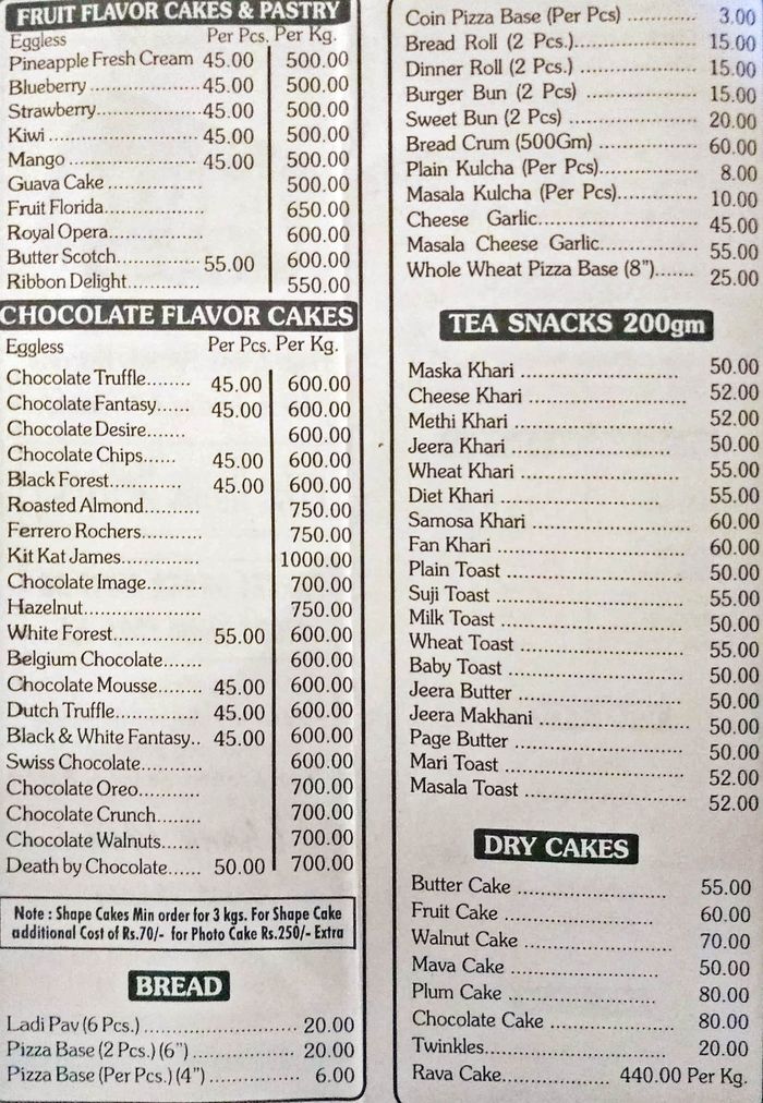 menu