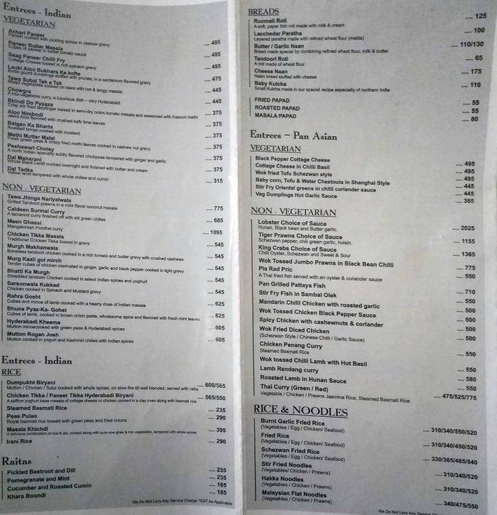 menu