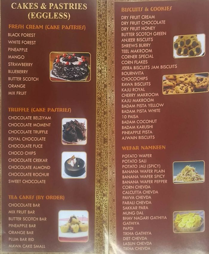 Shri Asian Bakery & Store Menu and Price List for Kandivali West