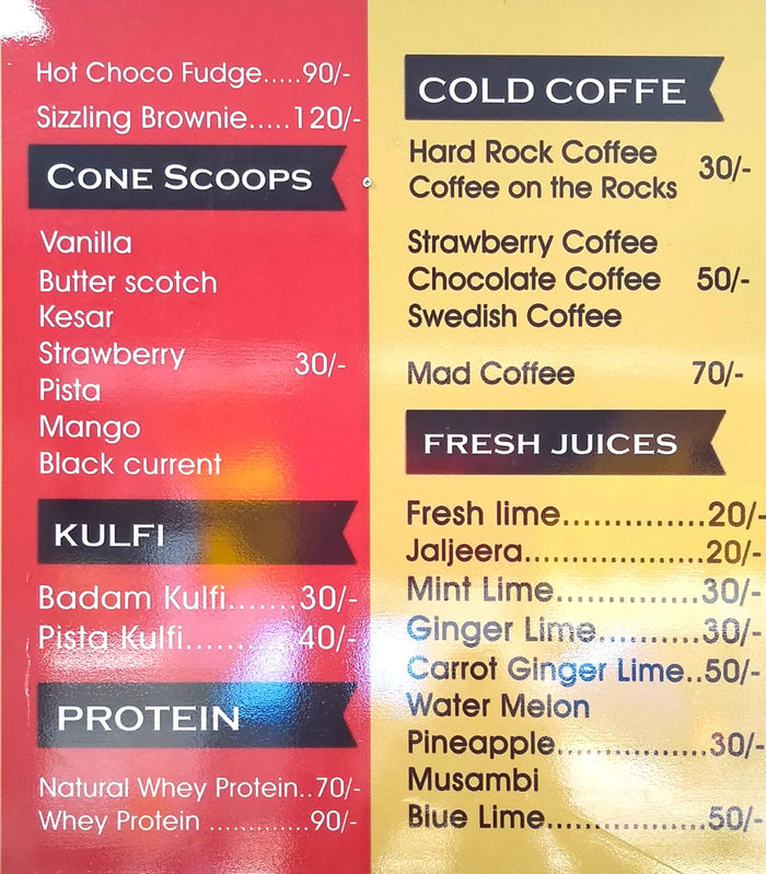 menu