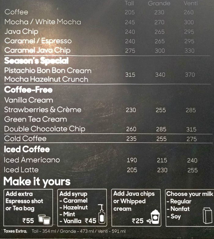 menu
