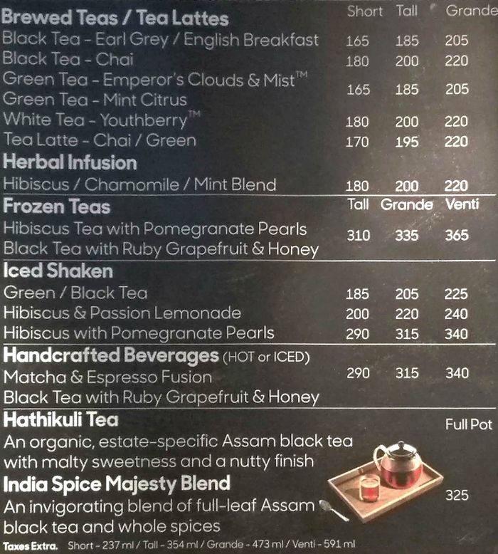 menu