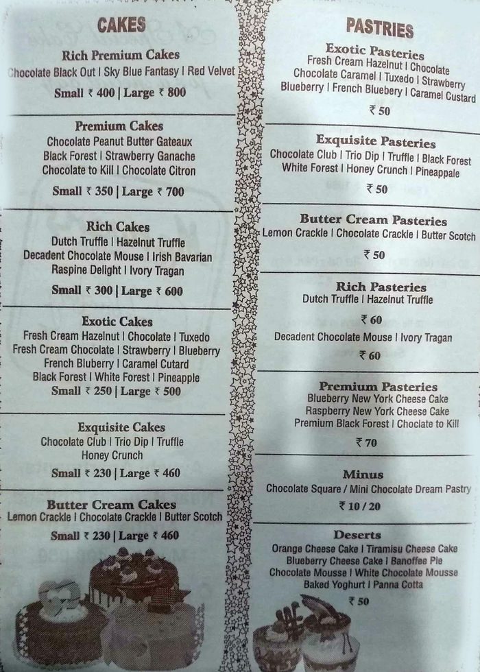 Merwans Cake Stop Menu And Price List For Andheri East Mumbai Nearbuy Com