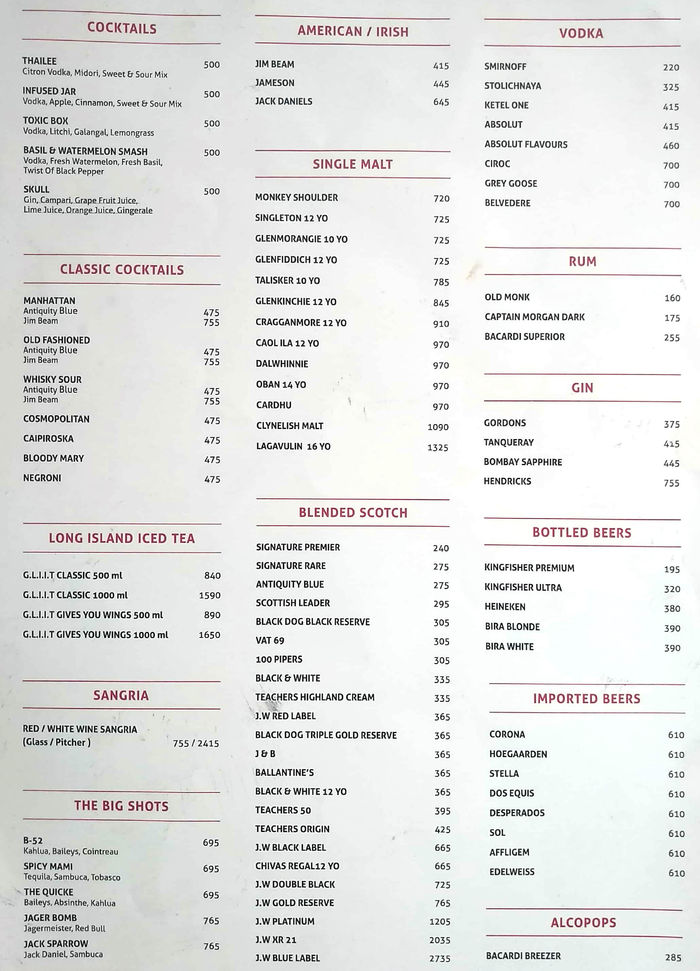 menu