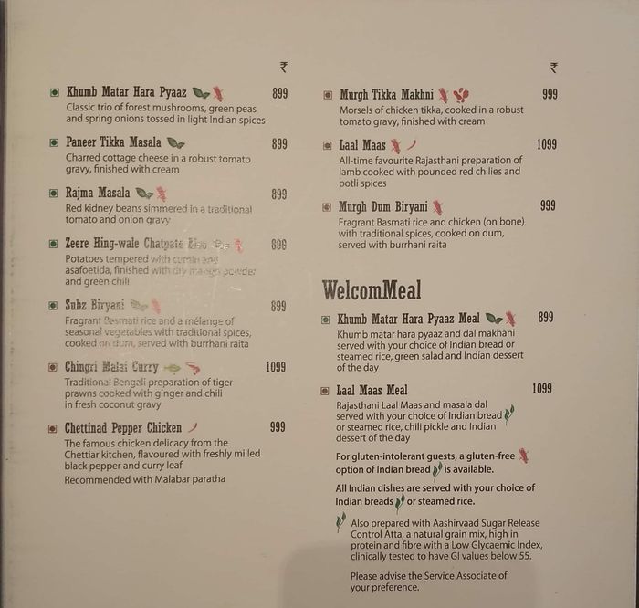 Hornby s Pavilion ITC Grand Central Menu and Price List for Parel