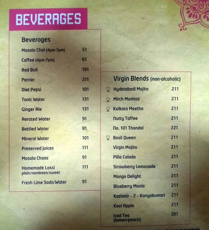 menu