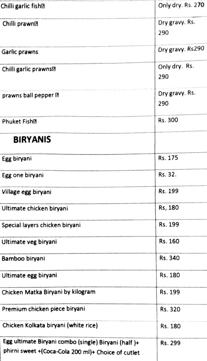 menu