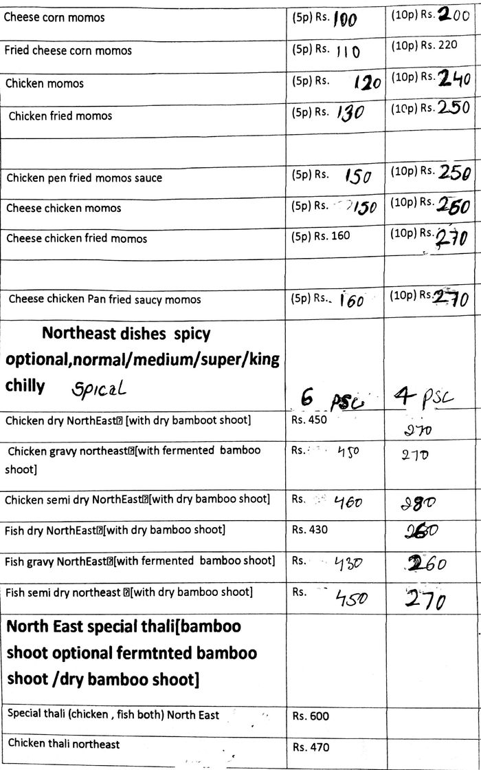 menu