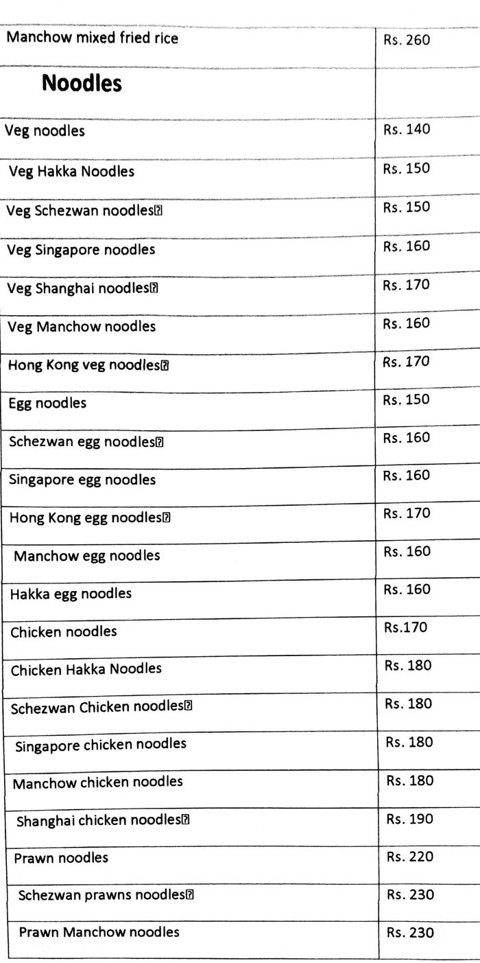 menu