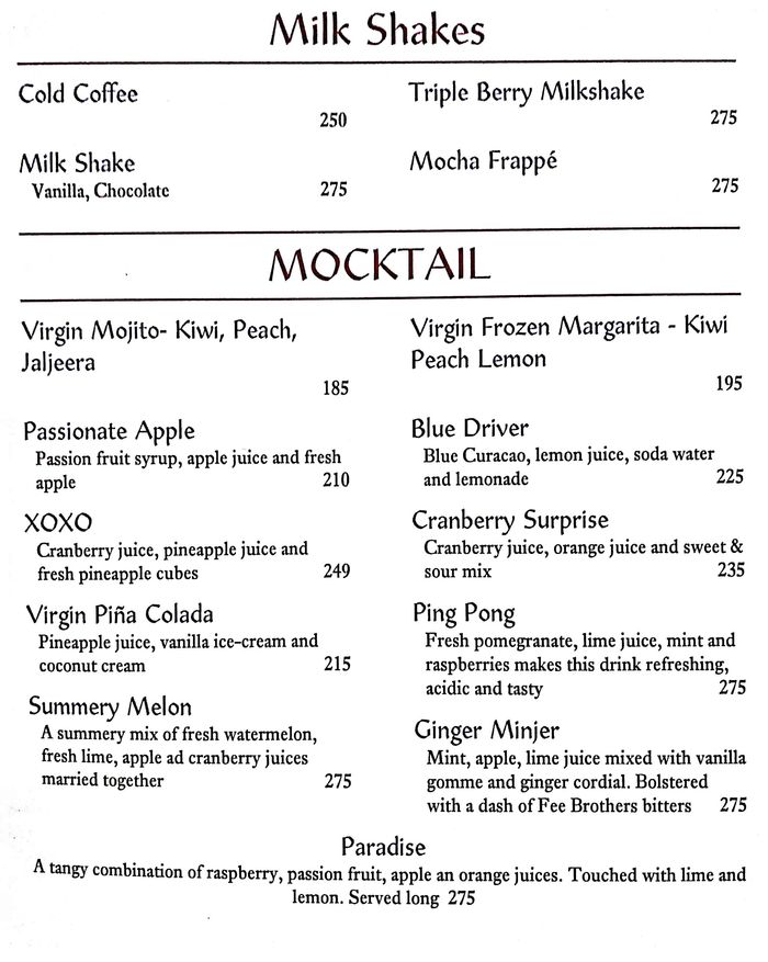 menu