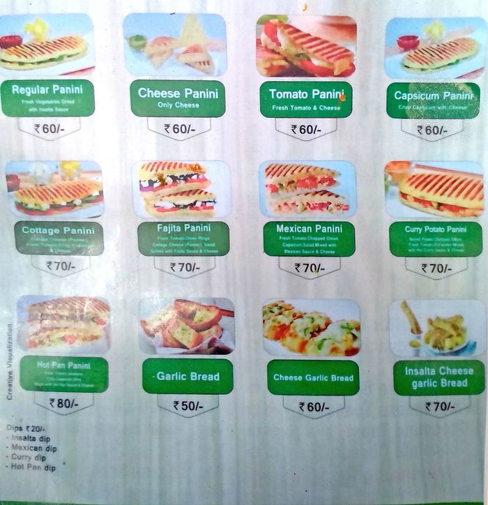 Rane Sandwich And Milk Center Menu and Price List for Nariman Point