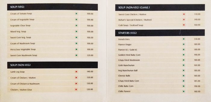 menu