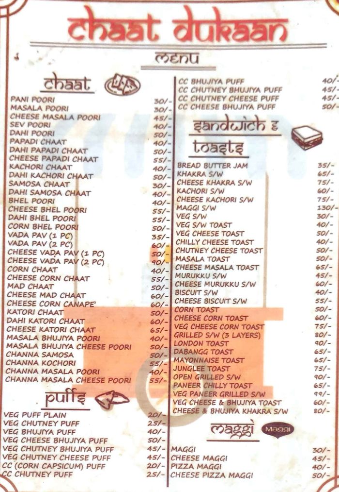 menu
