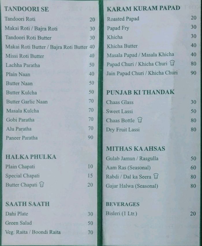 K Bhagat Tarachand Menu And Price List For Kalbadevi, Mumbai | Nearbuy.com