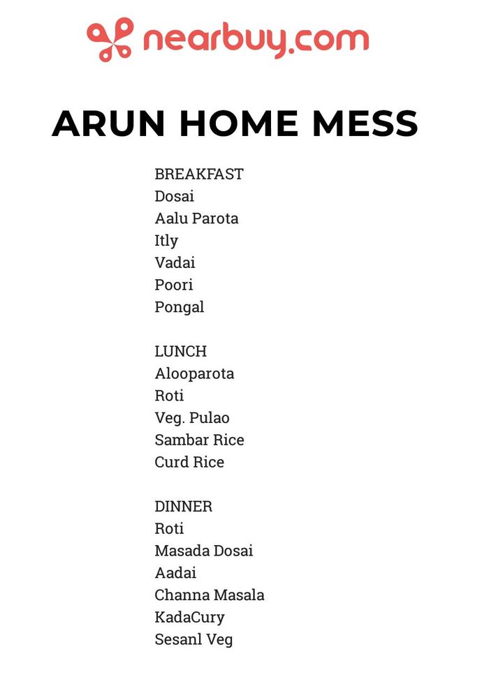 menu
