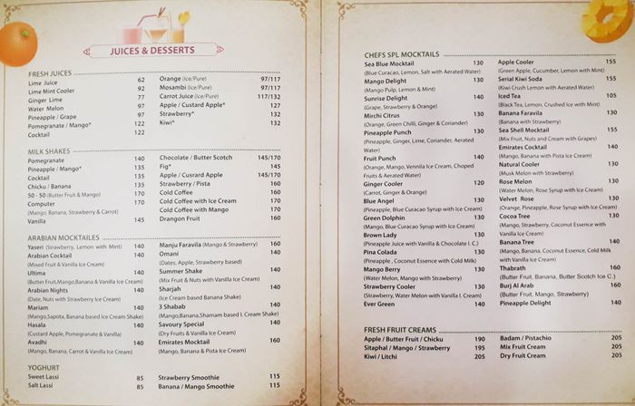 menu