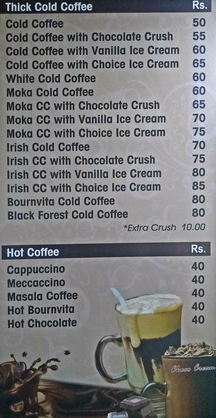 Meridian Ice Cream Menu and Price List for Matunga West, Mumbai ...