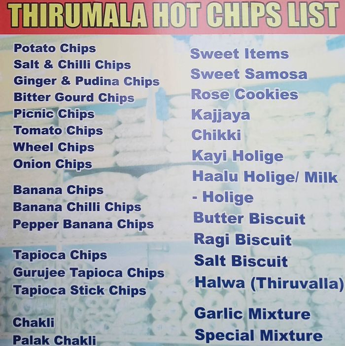 hot chips price list