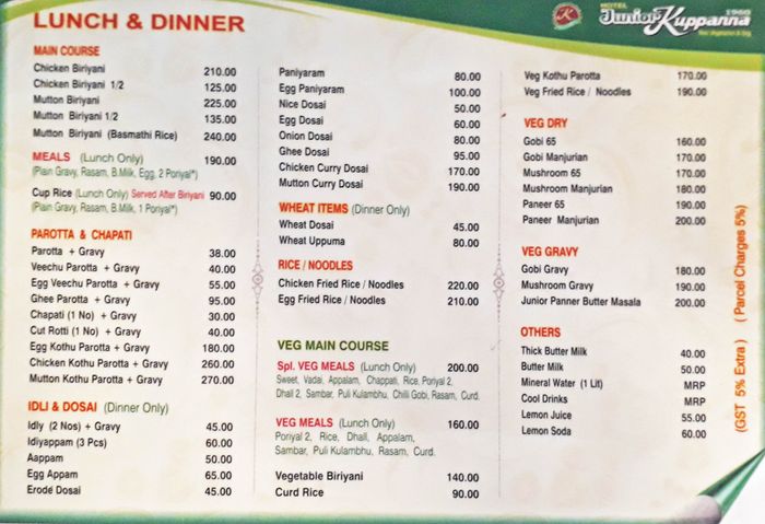 menu