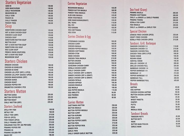 menu
