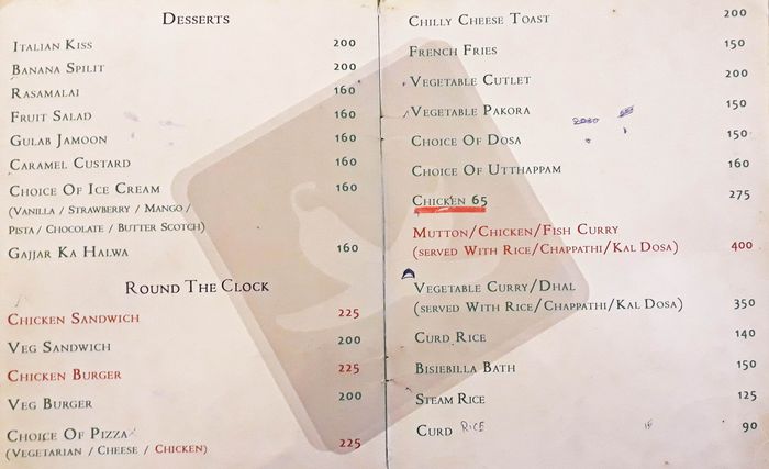menu