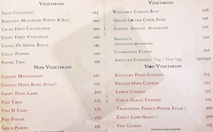 menu