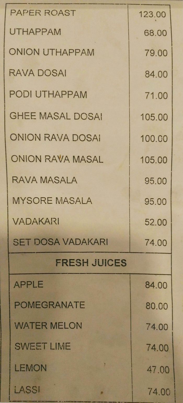 menu
