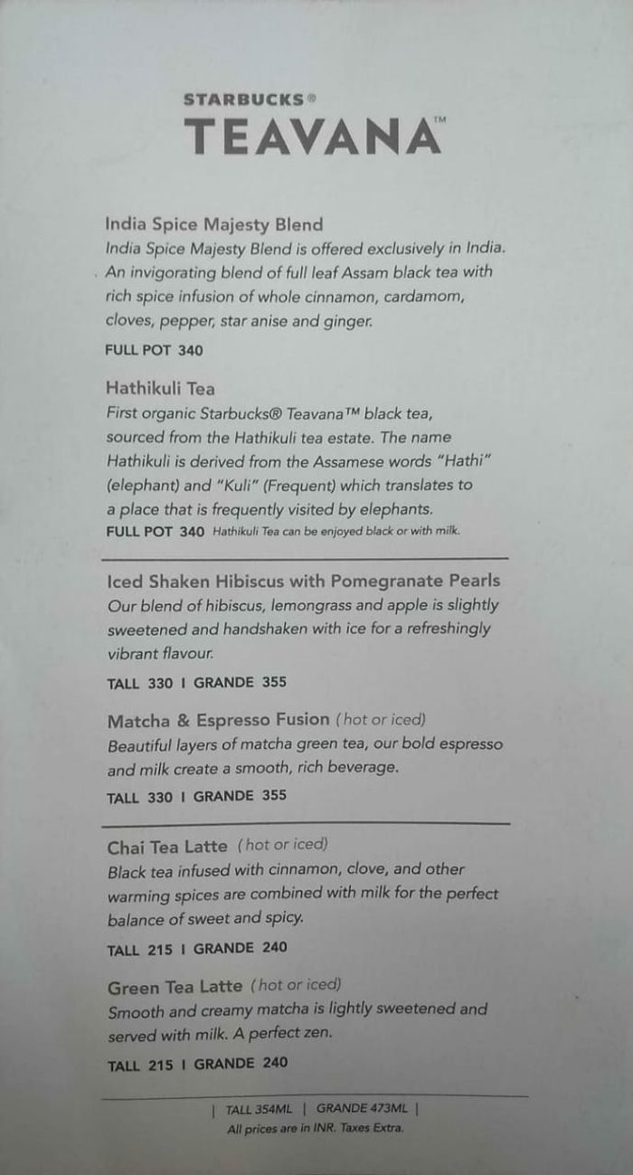 menu