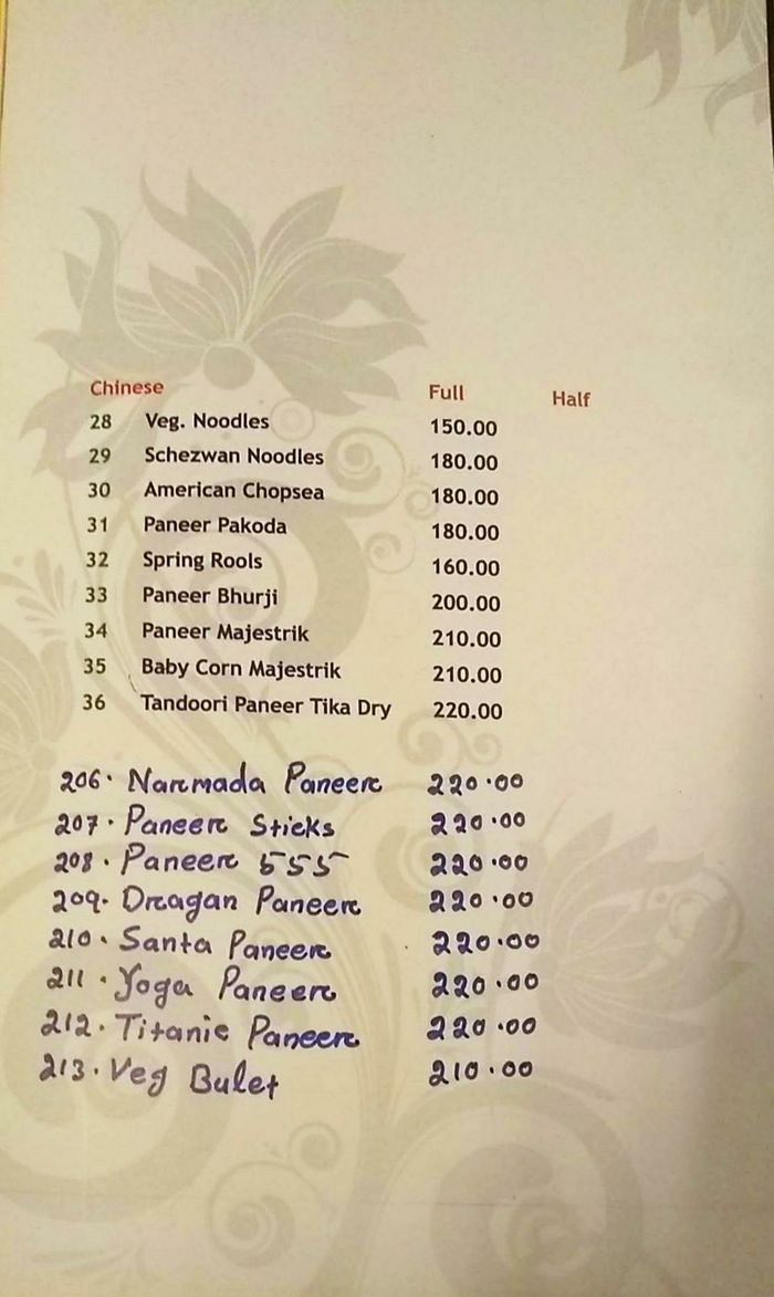 menu