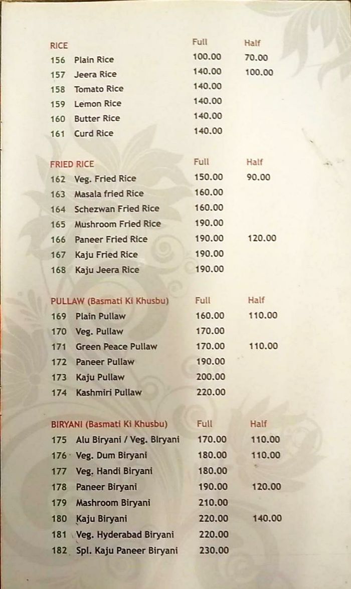 menu