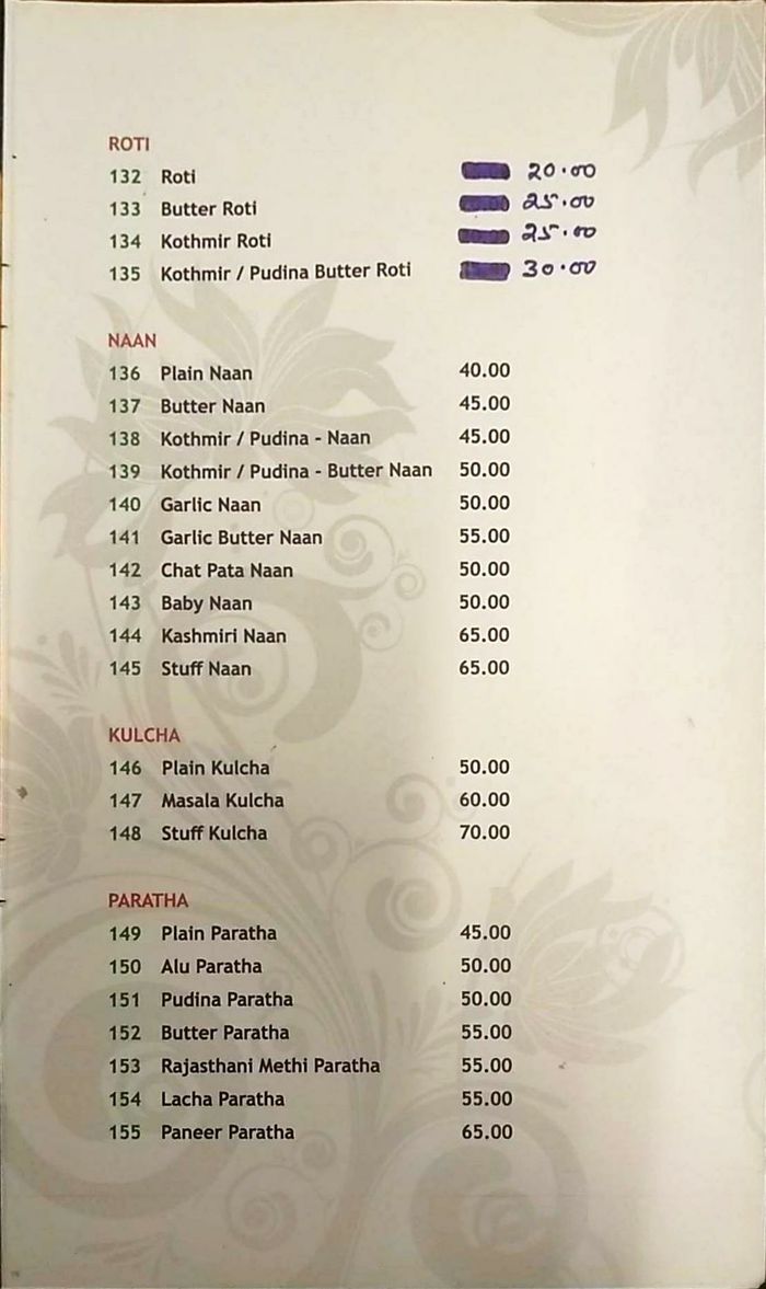 menu