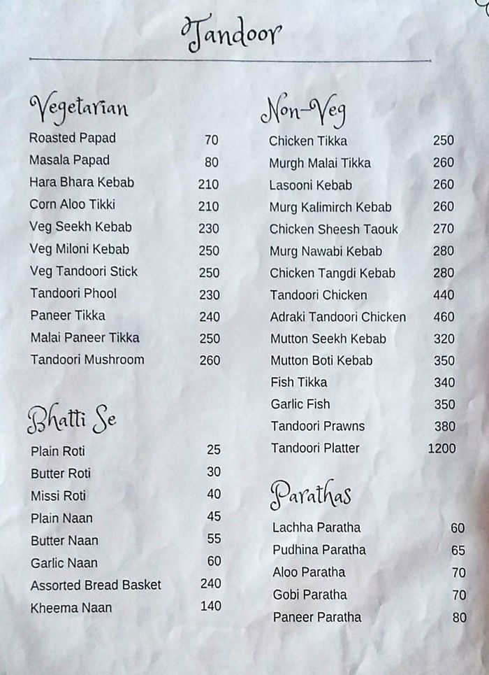 menu