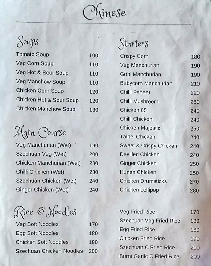 menu