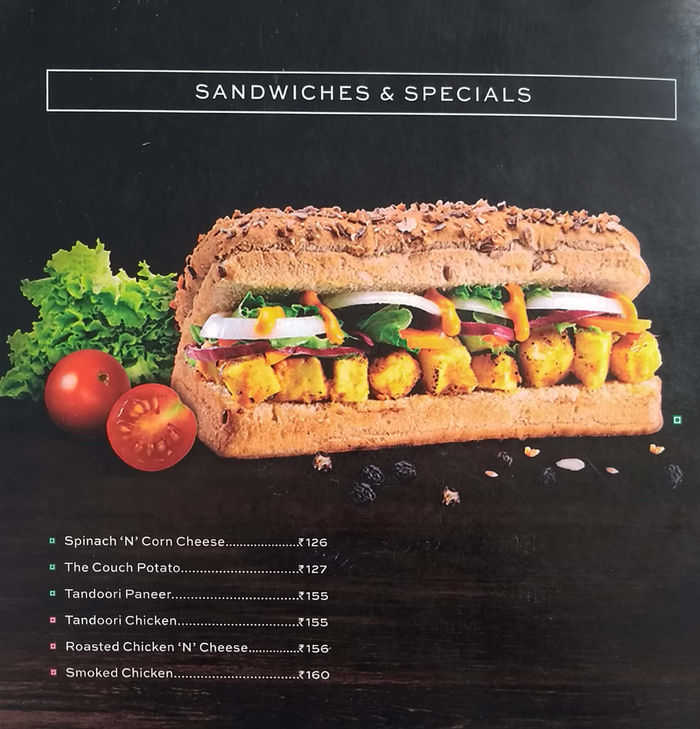 Cafe Coffee Day Menu and Price List for Gachibowli, Hyderabad