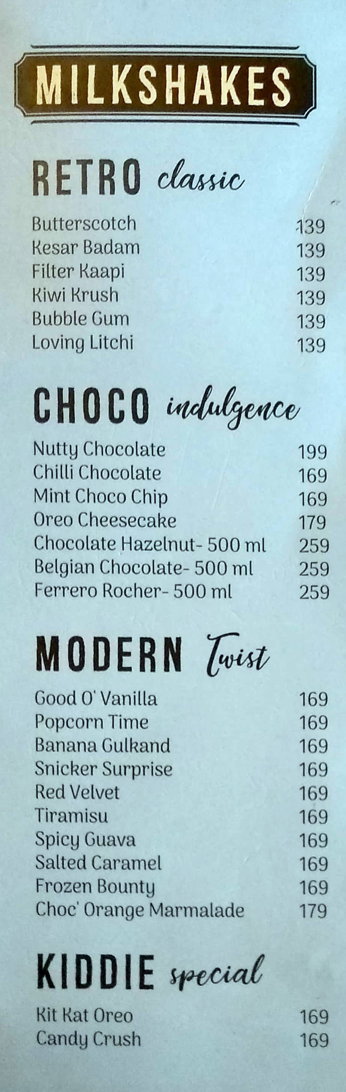 menu