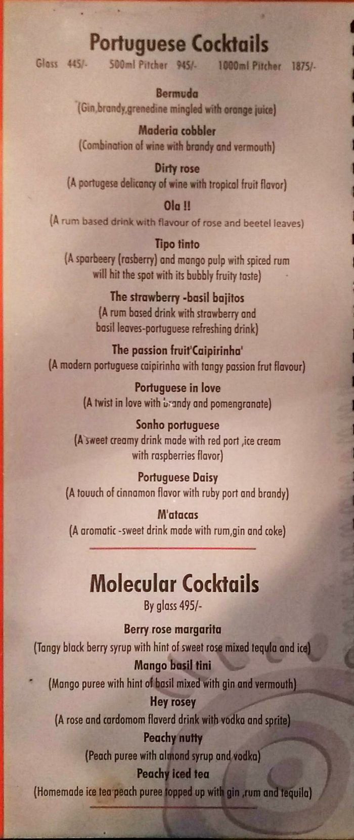 menu