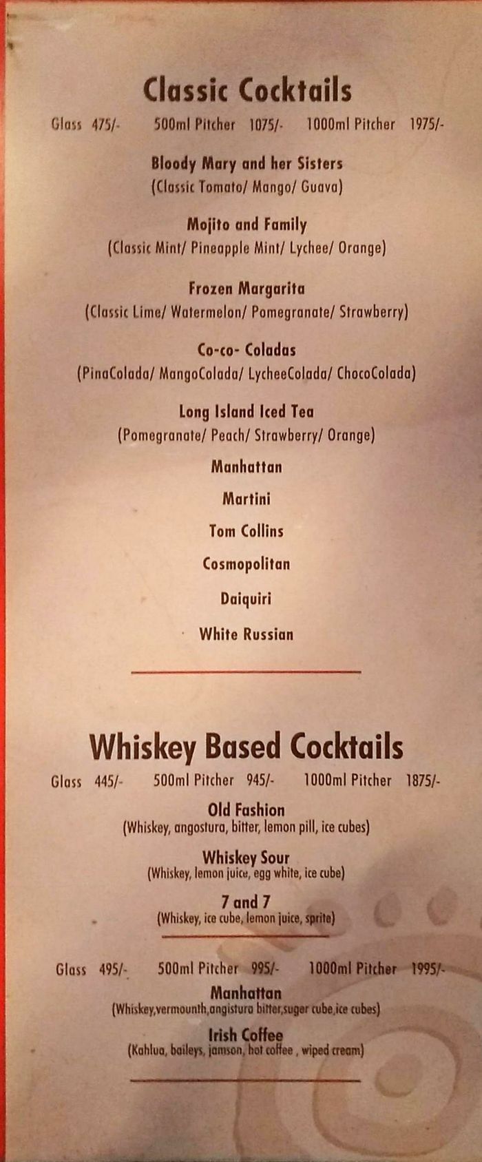 menu