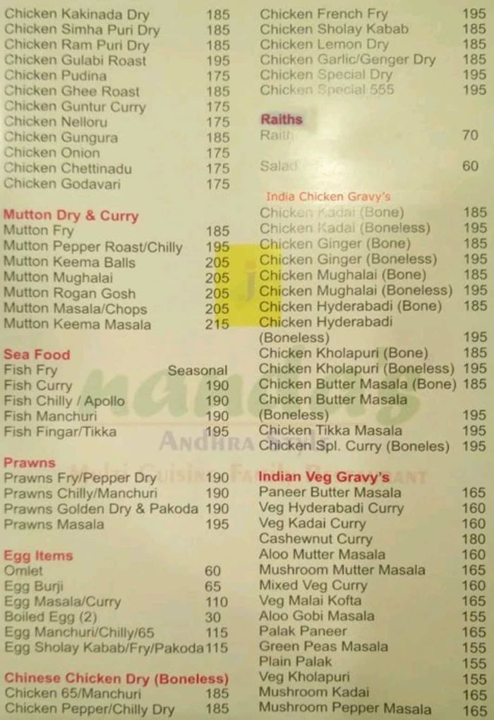 menu