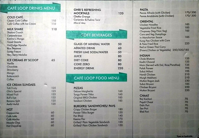 menu