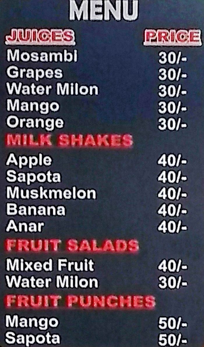 menu