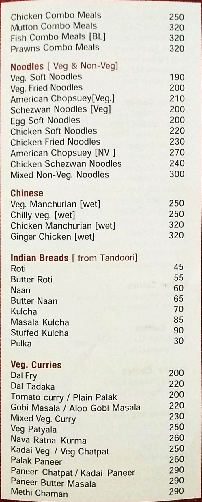 Menus for Chaitanya Food Court - Kukatpally - Hyderabad