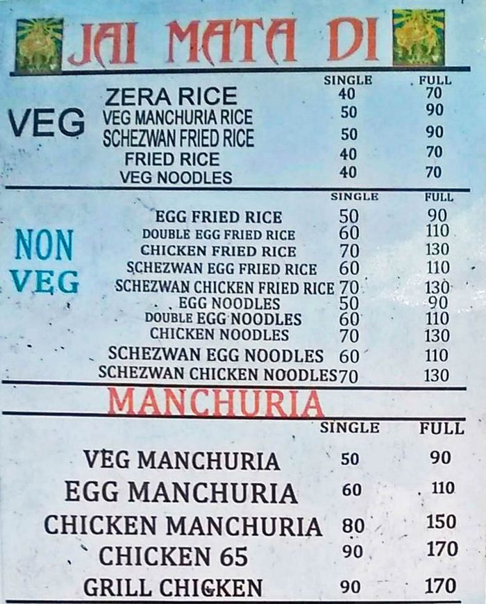 menu