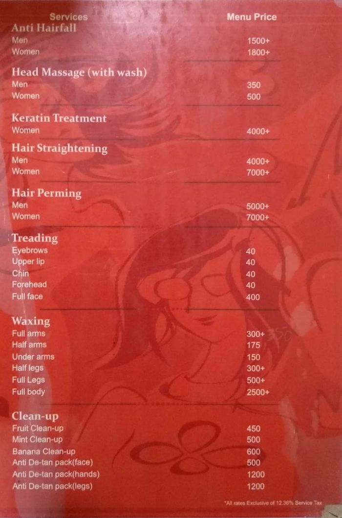 Jawed Habib Hair & Beauty Menu and Price List for Tolichowki, Hyderabad |  
