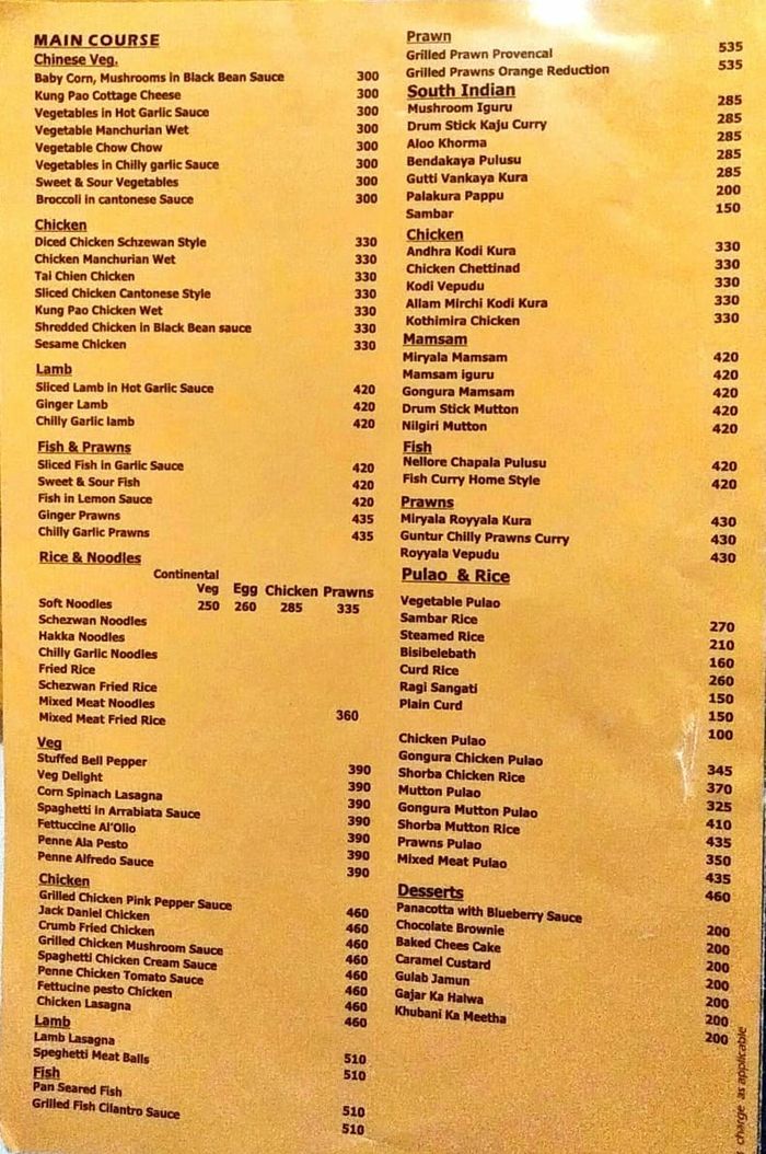 menu