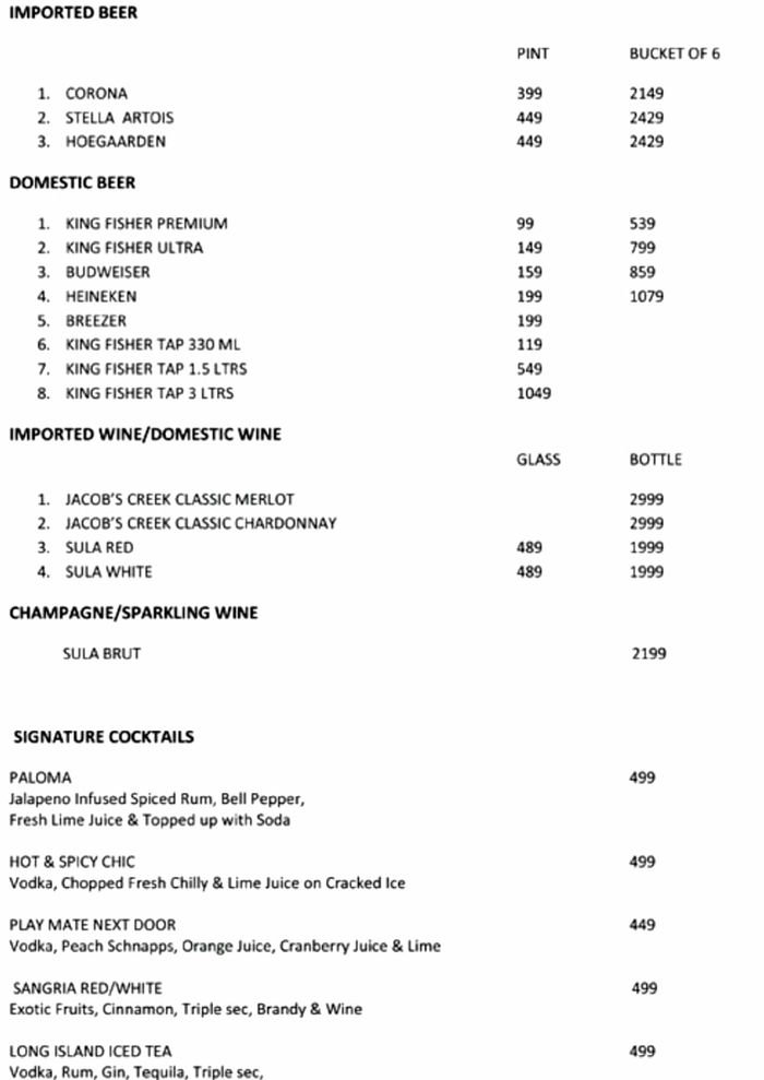 menu